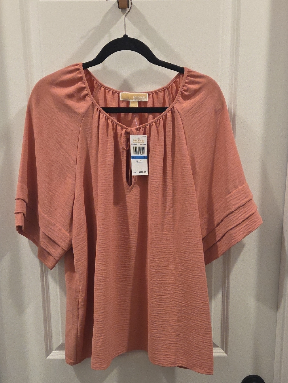 Michael Kors Dusty Rose Peasant Top